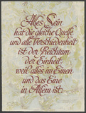 Vorschaubild von Alles Sein hat die gleiche Quelle 
Kalligrafie von Villu Toots auf Papier von Julia Jonda