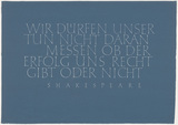 Vorschaubild von William Shakespeare: Wir dürfen unser Tun ... Kalligraphie von Friedrich Poppl.