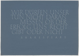 Vorschaubild von William Shakespeare: Wir dürfen unser Tun... Kalligraphie von Friedrich Poppl.