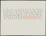 Vergil: Una salus victis ... Kalligraphie von Friedrich Poppl