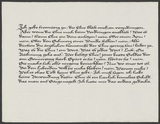 Ich gebe freimütig zu ... Kalligraphie von Friedrich Poppl.