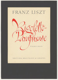 Franz List: Rigoletto-Paraphrase. Original-Notenumschlag-Entwurf von Friedrich Poppl.