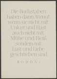 Giambattista Bodoni: Die Buchstaben haben dann Anmut ... Kalligraphie von Friedrich Poppl.
