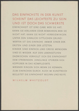 Vorschaubild von Wilhelm Waetzoldt: Das Einfachste in der Kunst ... Kalligraphie von Friedrich Poppl.
