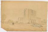 Vorschaubild von Berlin-Spandau, Nonnendammallee [später Siemensdamm], Jungfernheideweg, Wohnhochhaus "Tor Siemensstadt", Entwurf (zwei Varianten)